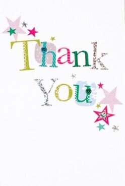 Delight leaps from this thank you card, its jubilant 'Thank You' composed of a patchwork of vivid stitched letters-each uniquely coloured like blossoms from a Chessington garden, blending lively emeralds, pinks, deep blues, and a hint of silver glint. Stars in magenta, gold, and teal scatter along the corners, their placement evocative of confetti swirling in the air after a celebration in one of Chessington's cherished halls. The silvery touches throughout the phrase catch the light, offering a tactile joy reminiscent of running your hands across a handcrafted bouquet. The pure white background creates space for every detail and hue to shine, much as natural sunlight brightens every petal in our shop's window. Imagine this card nestled in a vibrant bouquet from Chessington Florist-a thoughtful, creative mark of genuine appreciation, ready for same-day delivery along local lanes. It's this unique blend of playfulness and sincerity that gives the card-and every arrangement-a distinct sense of local warmth.