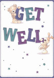 Like a tender hug from Chessington's heart, this illustrated get well card is designed with healing in mind. Two loveable companions-a smiling bear and a floppy-eared pup-bring the playful scene to life as they team up to pass along a well-wishing message. The typography is bold and friendly in shades of deep teal and vibrant purple, leaping out against the clean, creamy background, their rounded shapes lending a sense of approachability and warmth. Scattered stars shimmer overhead in a gentle dance, their varying blues and lavenders reminiscent of the local wildflowers that brighten homes from Chessington South to Copt Gilders. Every stroke invites the touch-the bear's fluffy, comforting fur and the dog's soft, inviting texture promising solace and optimism. As someone who prepares get well bouquets for the Chessington community, I see in this card the artistry of encouragement: a composition built on genuine care, offering light and encouragement just when it's needed most. Perfect for sharing heartfelt wishes with friends and loved ones in recovery across Chessington.